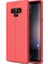 Jopus Samsung Galaxy Note 9 Kılıf Deri Desenli Lüx Niss Silikon - Kırmızı + 5D Nano Ekran Koruyucu 1