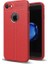 Jopus Apple iPhone 7 Kılıf Deri Desenli Lüx Niss Silikon - Kırmızı + Full Body Ekran Koruyucu (Ön - Arka) 1