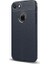 Jopus Apple iPhone 8 Kılıf Deri Desenli Lüx Niss Silikon - Lacivert + Full Body Ekran Koruyucu (Ön - Arka) 1