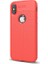Jopus Apple iPhone X Kılıf Deri Desenli Lüx Niss Silikon - Kırmızı + Full Body Ekran Koruyucu (Ön - Arka) 1