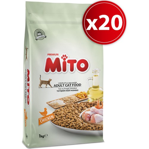 Mito Adult Cat Tavuklu Yetişkin Kedi Maması 1 Kg 20�li Fiyatı