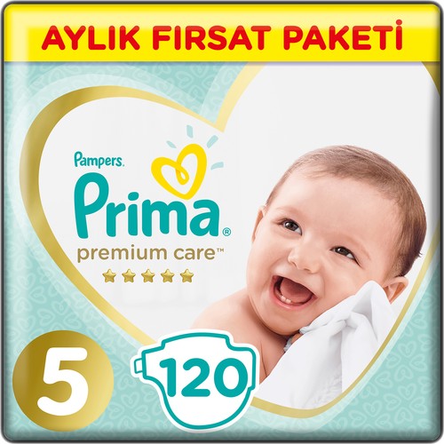 Prima Bebek Bezi Premium Care 5 Beden 120 Adet Junior Aylık Fırsat Paketi