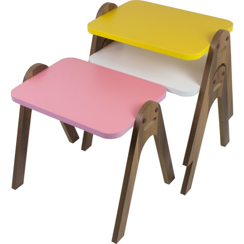 Pratico Mobilya Renkli Kare Tutku Ceviz Zigon Sehpa Fiyatı