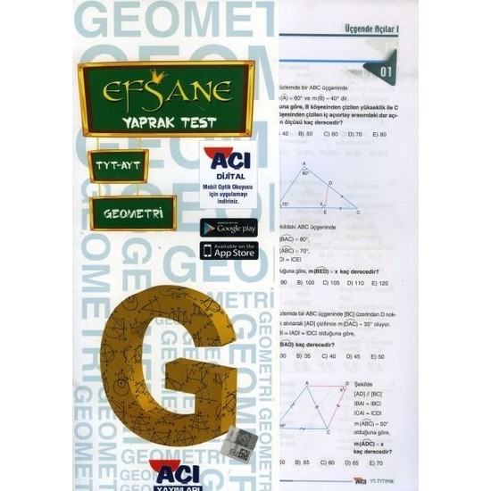 Açı Yayınları Tyt Ayt Geometri Çek Kopart Yaprak Test Kitabı