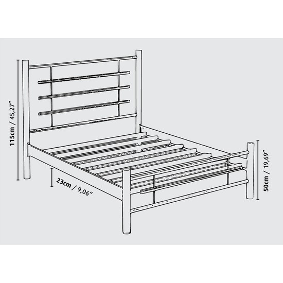 Mobilya Pasajı Oslo Metal Karyola Çift Kişilik 180 x 200 cm Fiyatı