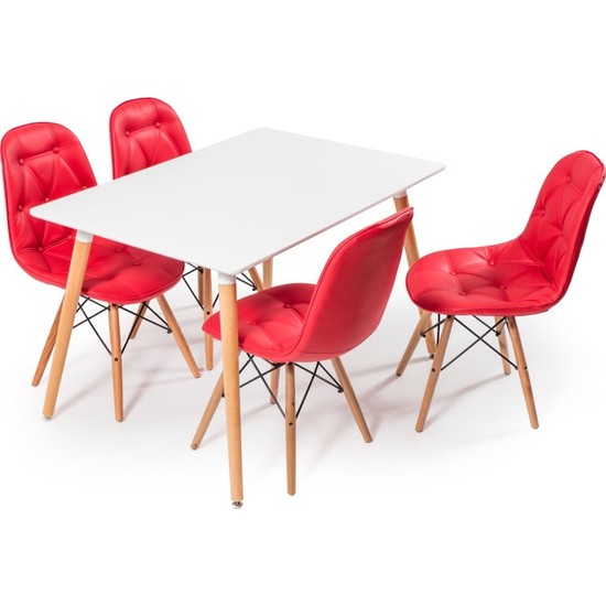Hamdeko Eames Masa Sandalye Kapiton Deri Takımı 2 Fiyatı