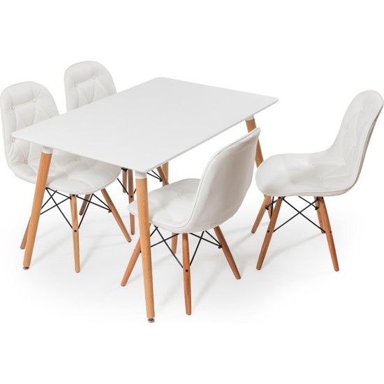 Hamdeko Eames Masa Sandalye Kapiton Deri Takımı 1 Fiyatı