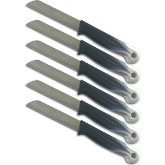 Solingen Meyve Bıçağı Tırtıklı 6'lı Set ( Siyah )