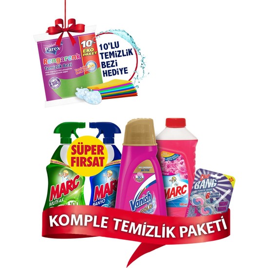 Marc Komple Temizlik Paketi + Parex 10�lu Temizlik Bezi Fiyatı