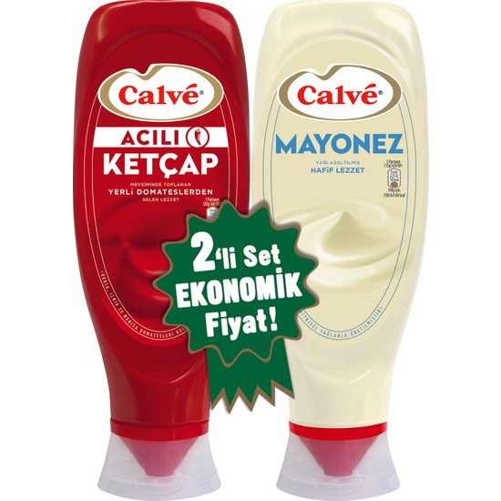 Calve Acılı Ketçap + Mayonez 2'li Set 1140 gram
