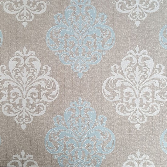 Golden Flamingo 17231 Turkuaz Damask Desenli Duvar Kağıdı Fiyatı