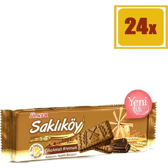 Ülker Saklıköy Çikolatalı Kremalı Bisküvi 87 gr 24'Lü Set