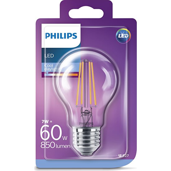 Philips LED Classic 60W A60 E27 Non-Dim 6500K Beyaz Işık Filament Ampul