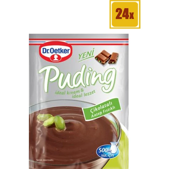 Dr. Oetker Çikolatalı Antep Fıstıklı Puding 100 gr 24'lü Set