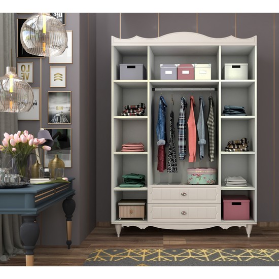 Rabi Mobilya Cansu Country 4 Kapaklı 2 Çekmeceli Gardırop Fiyatı