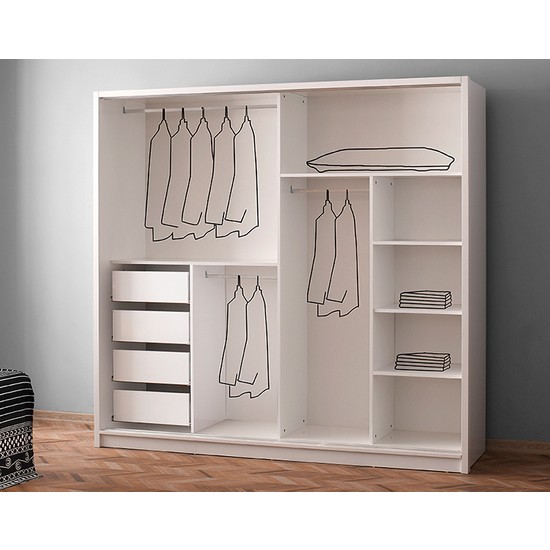 Yıldız Mobilya Duhan Aynalı Sürgü Kapaklı 4 Çekmeceli Fiyatı