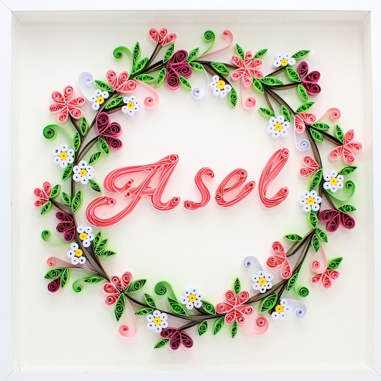 Renkli Hayallerim Kır Bahçesi Quilling İsimli Duvar Süsü Fiyatı