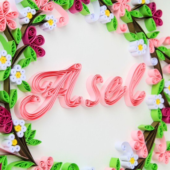 Renkli Hayallerim Kır Bahçesi Quilling İsimli Duvar Süsü Fiyatı