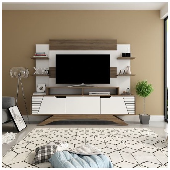 Bmdekor TV Ünitesi Albino Beyaz Ceviz Fiyatı Taksit Seçenekleri