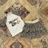 Baby Kids Style Leopar Desen Kız Çocuk Elbise