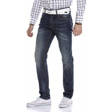 CD186A Içiçe Cepli Mavi Rahat Erkek Kot Pantolon