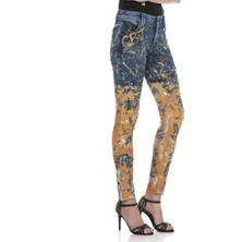 Cipo & Baxx WD440 Oranj El Boyama Bayan Jeans