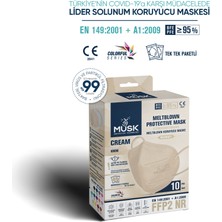 Musk N95 Maske Krem Renk 10 Adet