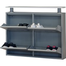 Kaser Gri 2+2 Metal Ayakkabılık