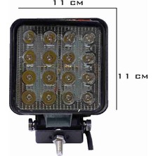 Sm Motors Off Road Sis Farı Sis Lambası 16 LED Kare 4'lü Paket