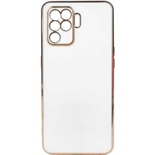 Kvy Oppo Reno 5 Lite Parlak Kenarlı Bark Silikon Kılıf