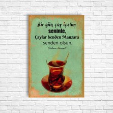 Trend Poster Çay Retro Ahşap Poster