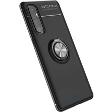 Nevarium Oppo Reno 3 Pro 5g Kılıf Yüzüklü Silikon Range - Siyah