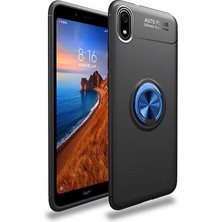 Xiaomi Redmi 7A Kılıf Yüzüklü Silikon Range - Siyah-Mavi