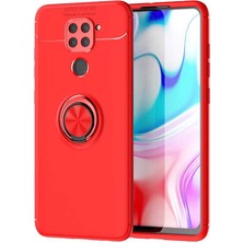 Nevarium Xiaomi Redmi Note 9 Kılıf Yüzüklü Silikon Range - Kırmızı