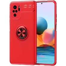 Xiaomi Redmi Note 10S Kılıf Yüzüklü Silikon Range - Kırmızı