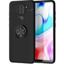 Xiaomi Redmi Note 9 Kılıf Yüzüklü Silikon Range - Siyah