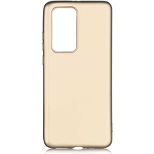 Nevarium Huawei P40 Pro Kılıf Silikon Yumuşak Dokulu Premium- Gold