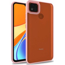 Xiaomi Redmi 9c Kılıf Arkası Şeffaf Kenar Korumalı Silikon Dora- Rose Gold