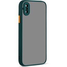 Nevarium Apple iPhone Xs Max 6.5 Kılıf Mat Buzlu Kamera Korumalı Silikon - Koyu Yeşil