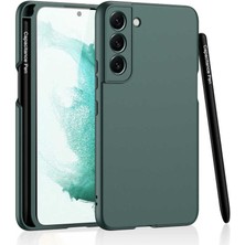 Galaxy S22 Plus Kılıf Kalemli Kıpta Kapak - Koyu Yeşil