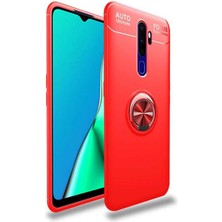 Oppo A5 2020 Kılıf Yüzüklü Silikon Range - Kırmızı