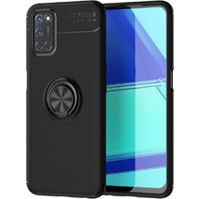 Oppo Reno A52 Kılıf Yüzüklü Silikon Range - Siyah