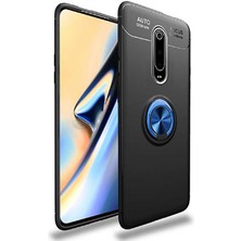 Nevarium Xiaomi Mi 9t Kılıf Yüzüklü Silikon Range - Siyah-Mavi