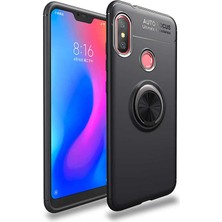 Nevarium Xiaomi Redmi Note 6 Pro Kılıf Yüzüklü Silikon Range - Siyah