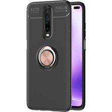 Xiaomi Redmi K30 Kılıf Yüzüklü Silikon Range - Siyah-Rose Gold