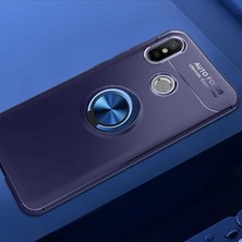 Nevarium Xiaomi Mi 8 Kılıf Yüzüklü Silikon Range - Mavi