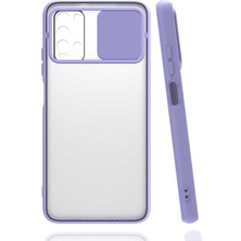 Xiaomi Poco M3 Kılıf Lens Sürgülü Kamera Korumalı Silikon - Lila