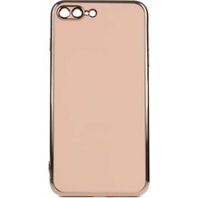 Apple iPhone 8 Plus Kılıf Parlak Detaylı Kamera Korumalı Silikon - Rose Gold