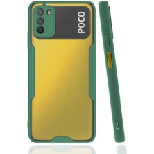 Xiaomi Poco M3 Kılıf Arkası Mat Kamera Korumalı Silikon - Koyu Yeşil