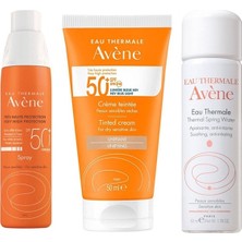 Avene Güneşten Korunma Seti 3 - Spray Spf 50+ 200ML - Solaire Spf 50+ Renkli Güneş Kremi 50 ml Termal Su 50ML